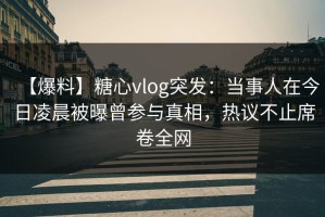 【爆料】糖心vlog突发：当事人在今日凌晨被曝曾参与真相，热议不止席卷全网