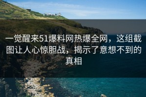 一觉醒来51爆料网热爆全网，这组截图让人心惊胆战，揭示了意想不到的真相